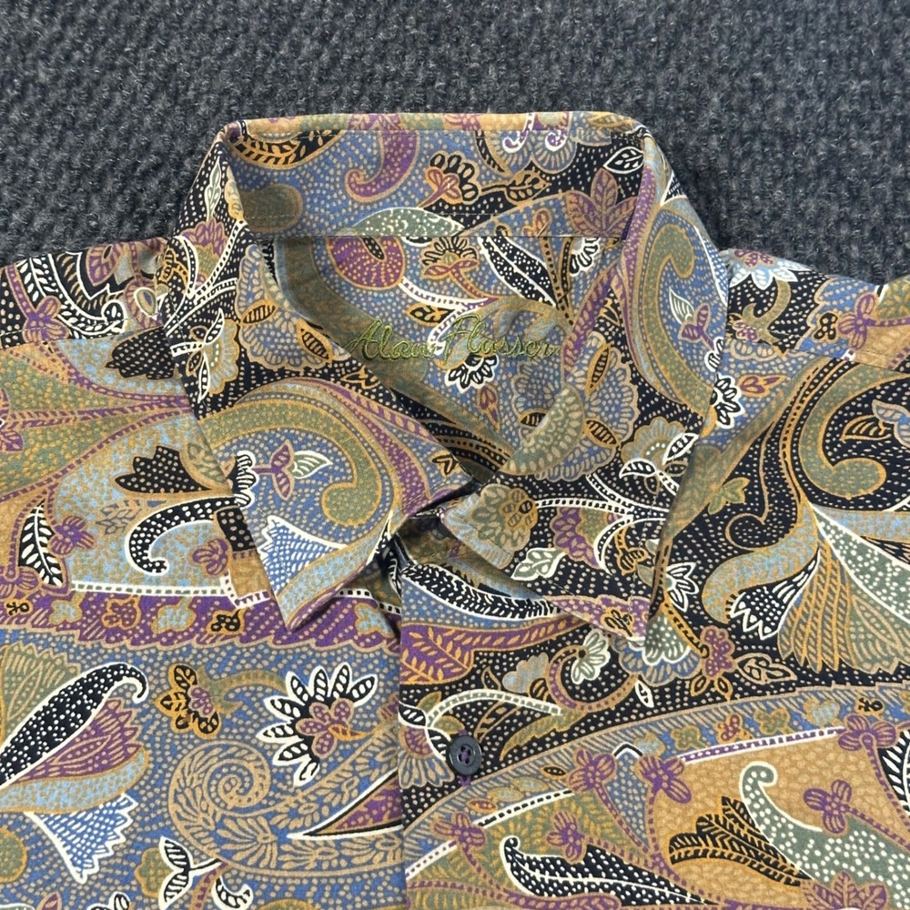 Alan Flasser Paisley Shirt Men Large Multicolor Long Sleeve Cotton Button Up - Picture 3 of 13